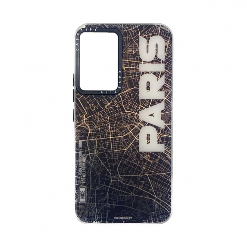 قاب گوشی شیائومی Xiaomi 13 Lite هولوگرامی برند CaseTify محافظ لنز و دکمه فلزی - طرح پاریس