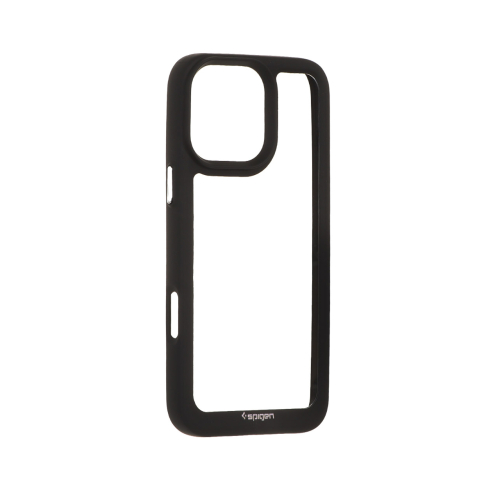 قاب آیفون 16 پرومکس اسپیگن مدل دور مشکی شفاف لنز برجسته Spigen Black TPU Clear Case IPhone 16 Pro Max