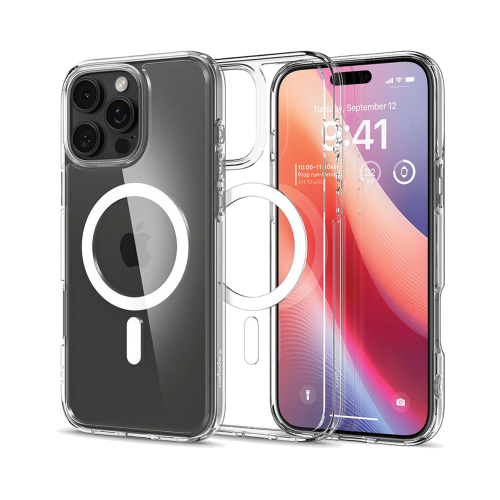 قاب گوشی آیفون ۱6 پرو تمام شفاف با مگ سیف برند اسپیگن Spigen Ultra Hybrid (MagFit)Case iPhone 16 Pro