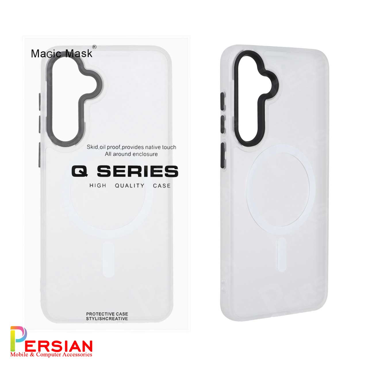قاب گوشی سامسونگ S25 FE پشت مات لنز برجسته مگ سیف مجیک ماسک Magic Mask MagSafe Matte Case Samsung S25 FE