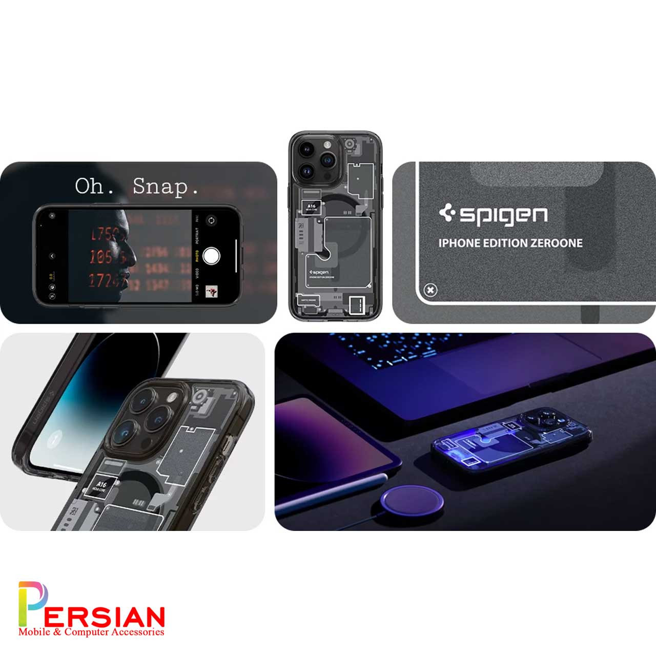 قاب آیفون 12 طرح تکنولوژی برند اسپیگن Spigen Ultra Hybrid Mag Zero One Case iPhone 12