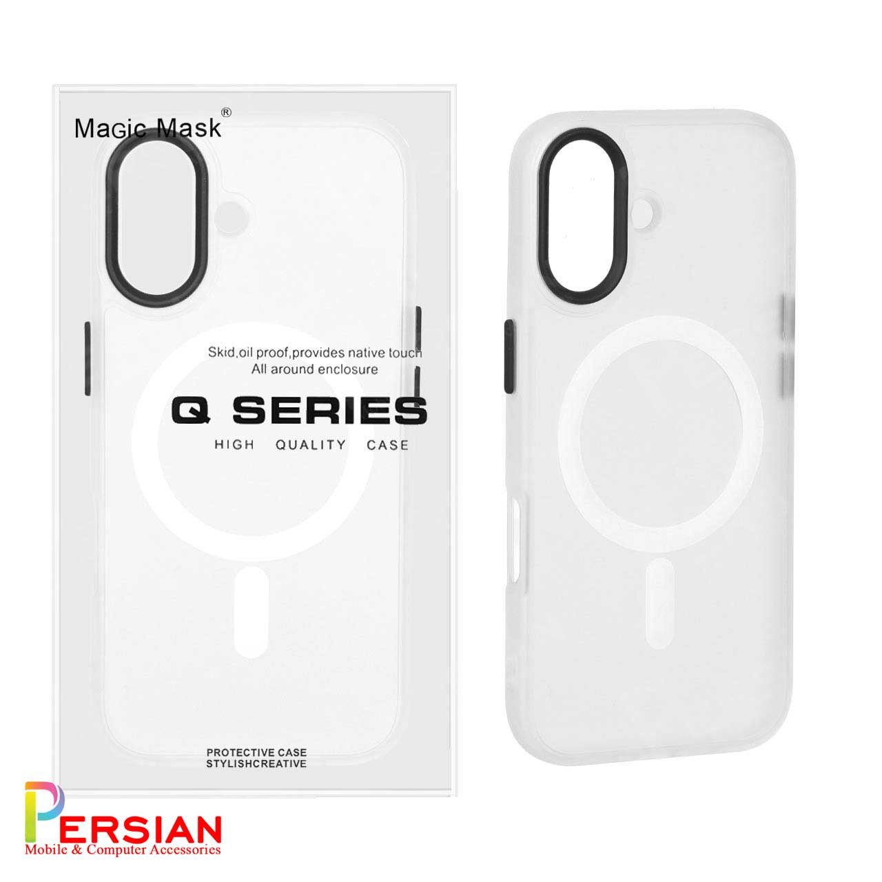 قاب گوشی آیفون 17 پشت مات لنز برجسته مگ سیف مجیک ماسک Magic Mask MagSafe Matte Case iPhone 17