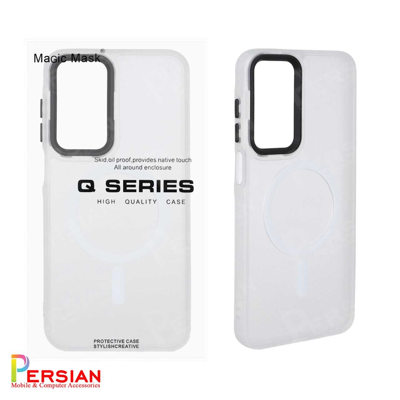 قاب گوشی سامسونگ A17 پشت مات لنز برجسته مگ سیف مجیک ماسک Magic Mask MagSafe Matte Case Samsung A17