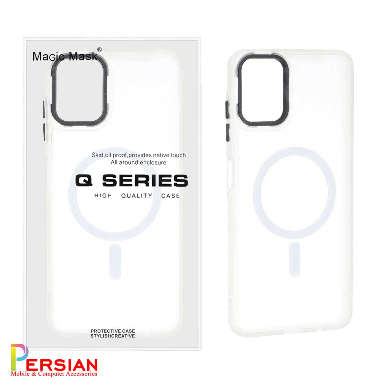 قاب گوشی سامسونگ A06 پشت مات لنز برجسته مگ سیف مجیک ماسک Magic Mask MagSafe Matte Case Samsung A06