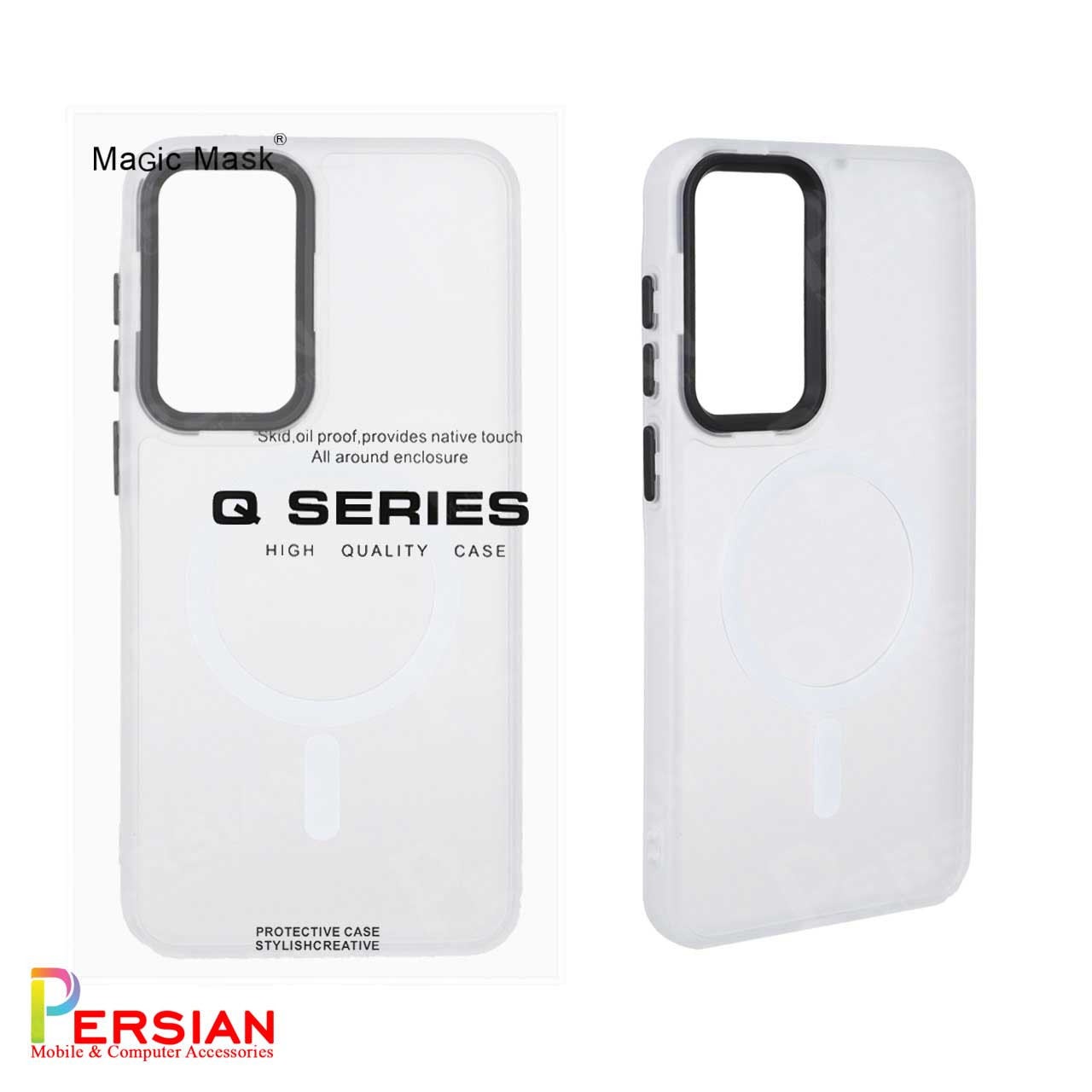 قاب گوشی سامسونگ A35 پشت مات لنز برجسته مگ سیف مجیک ماسک Magic Mask MagSafe Matte Case Samsung A35