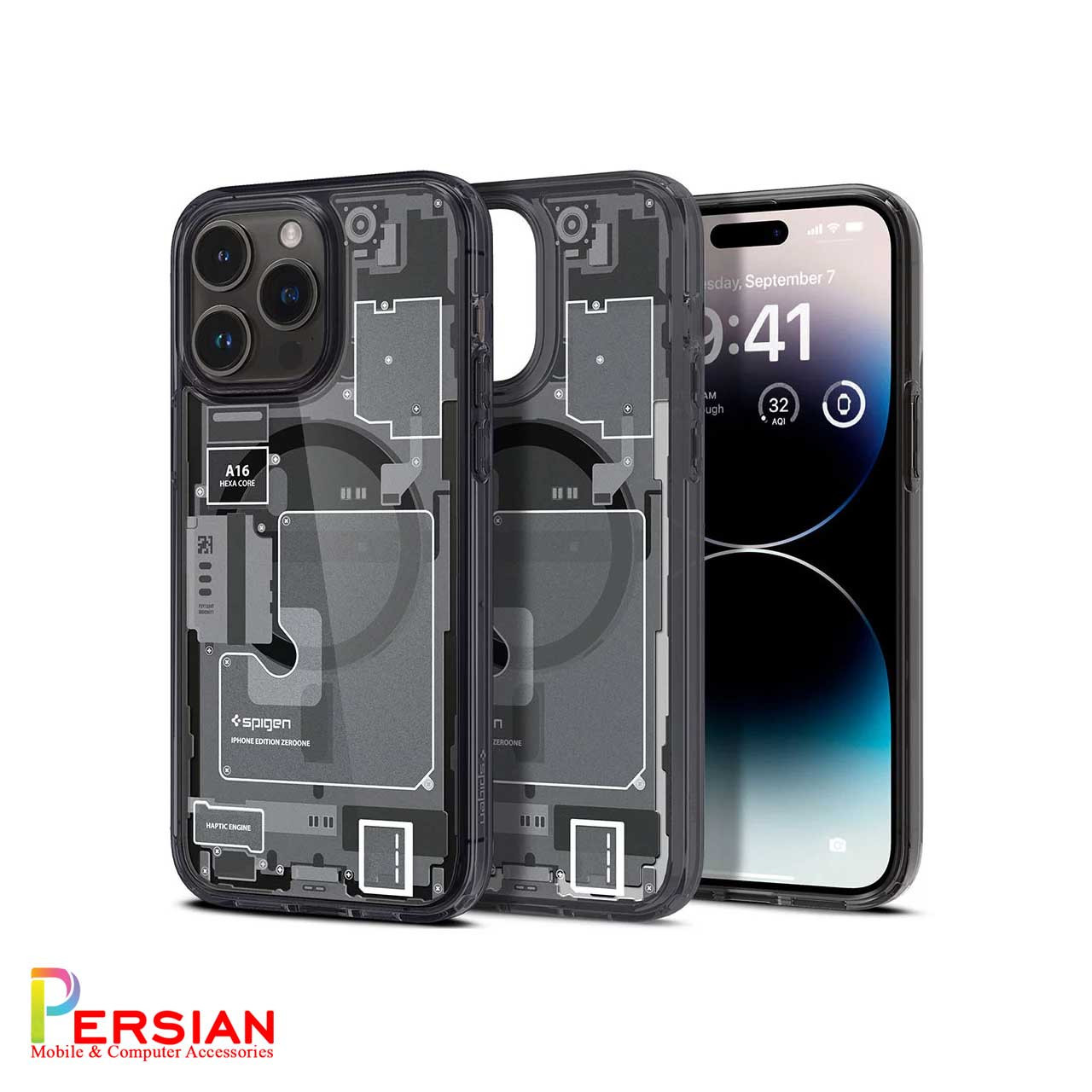 قاب آیفون 12 طرح تکنولوژی برند اسپیگن Spigen Ultra Hybrid Mag Zero One Case iPhone 12