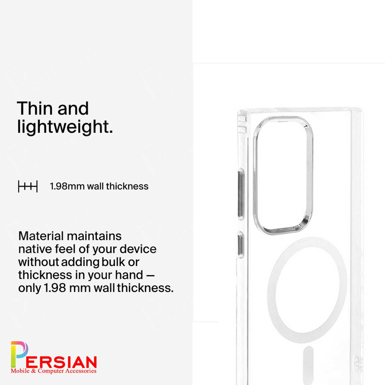 قاب شفاف گوشی سامسونگ S24 FE برند بلکین با مگ سیف و دکمه و رینگ متال Belkin For Samsung S24 FE