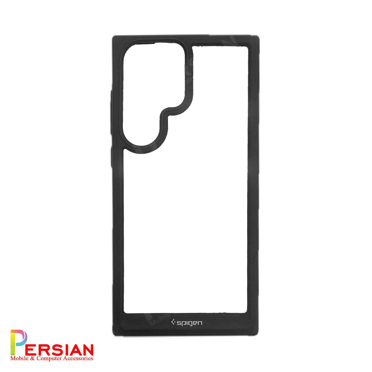 قاب سامسونگ اس 23 الترا اسپیگن مدل دور مشکی شفاف لنز برجسته Spigen Black TPU Clear Case Samsung S23 Ultra
