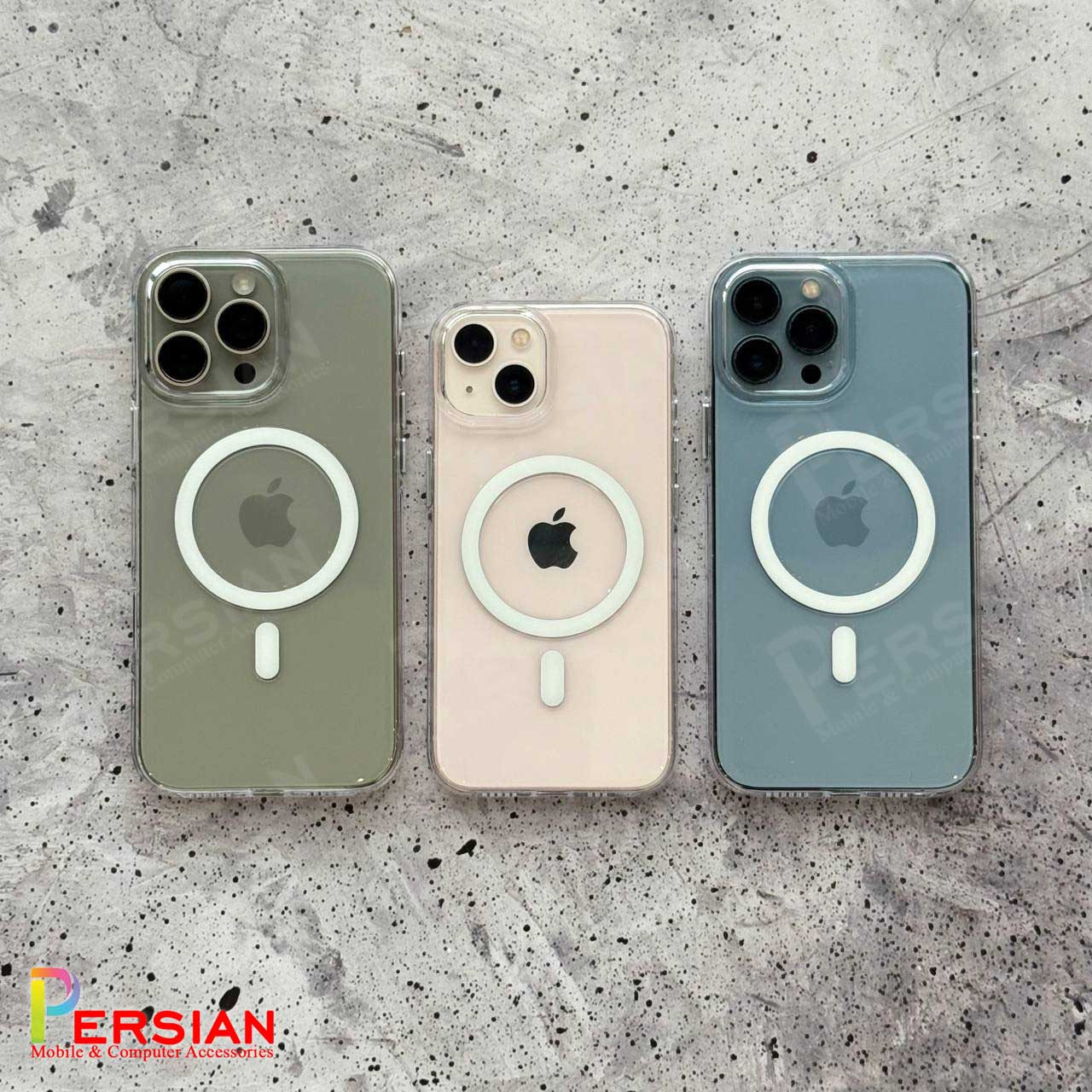 قاب گوشی سامسونگ S24 الترا تمام شفاف کریستالی با مگ سیف مدل آیرون مجیک Magic Mask Iron Magic Samsung S24 Ultra