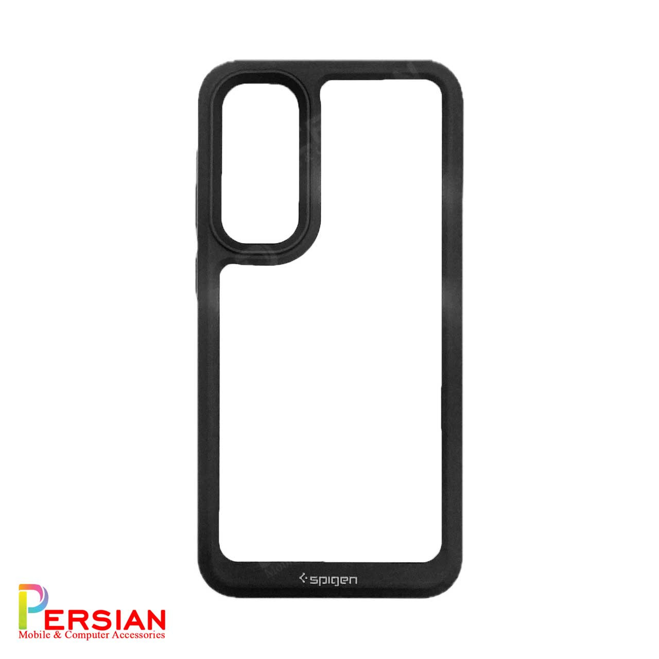 قاب سامسونگ اس 21 FE اسپیگن مدل دور مشکی شفاف لنز برجسته Spigen Black TPU Clear Case Samsung S21 FE