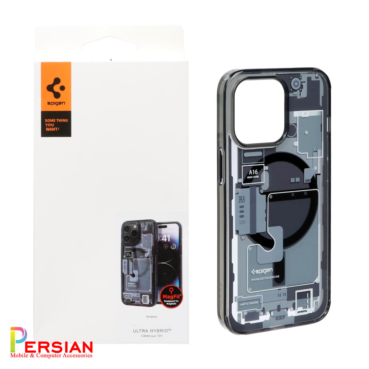 قاب آیفون 12 طرح تکنولوژی برند اسپیگن Spigen Ultra Hybrid Mag Zero One Case iPhone 12