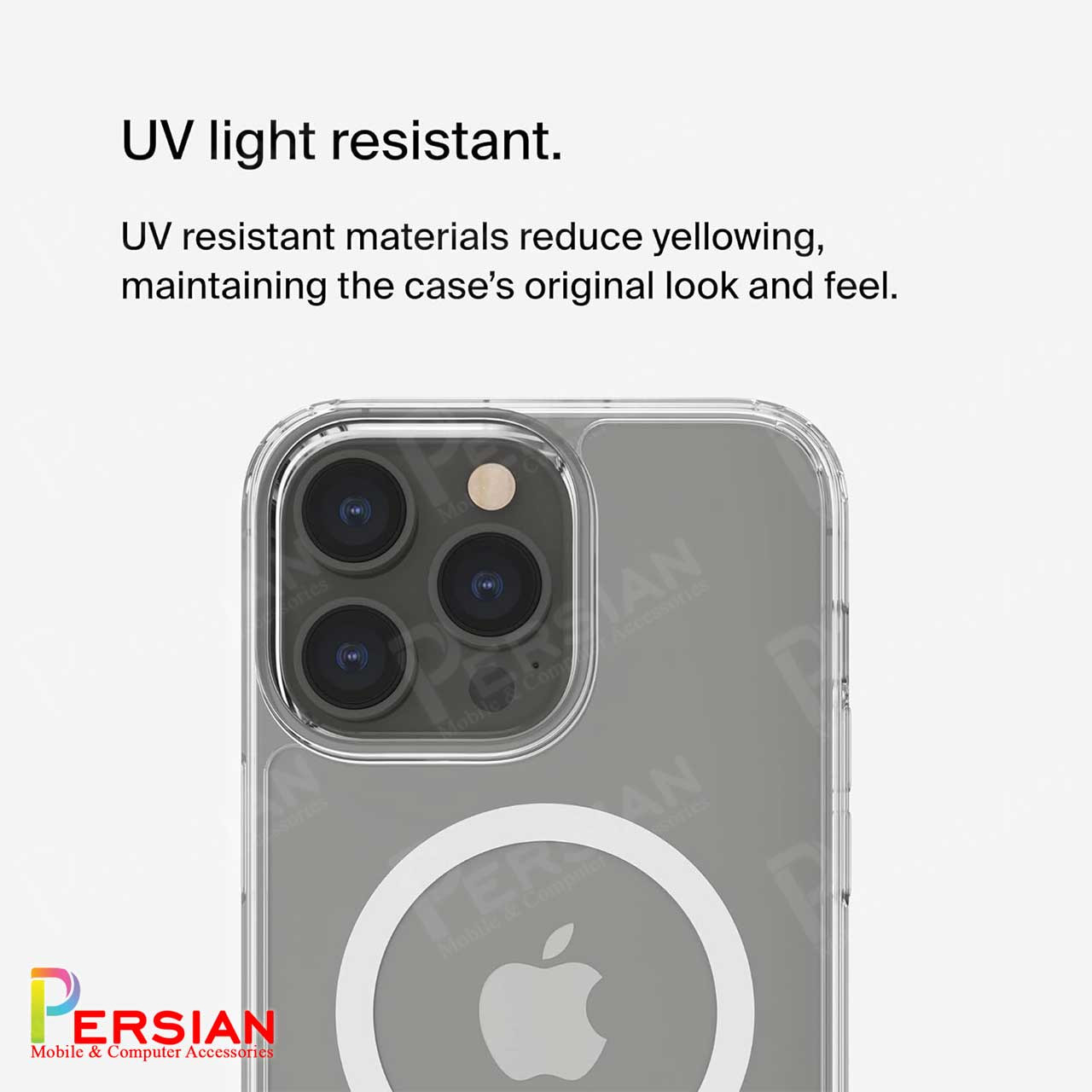 قاب شفاف گوشی آیفون 17 برند بلکین با مگ سیف و دکمه و رینگ متال Belkin For IPhone 17