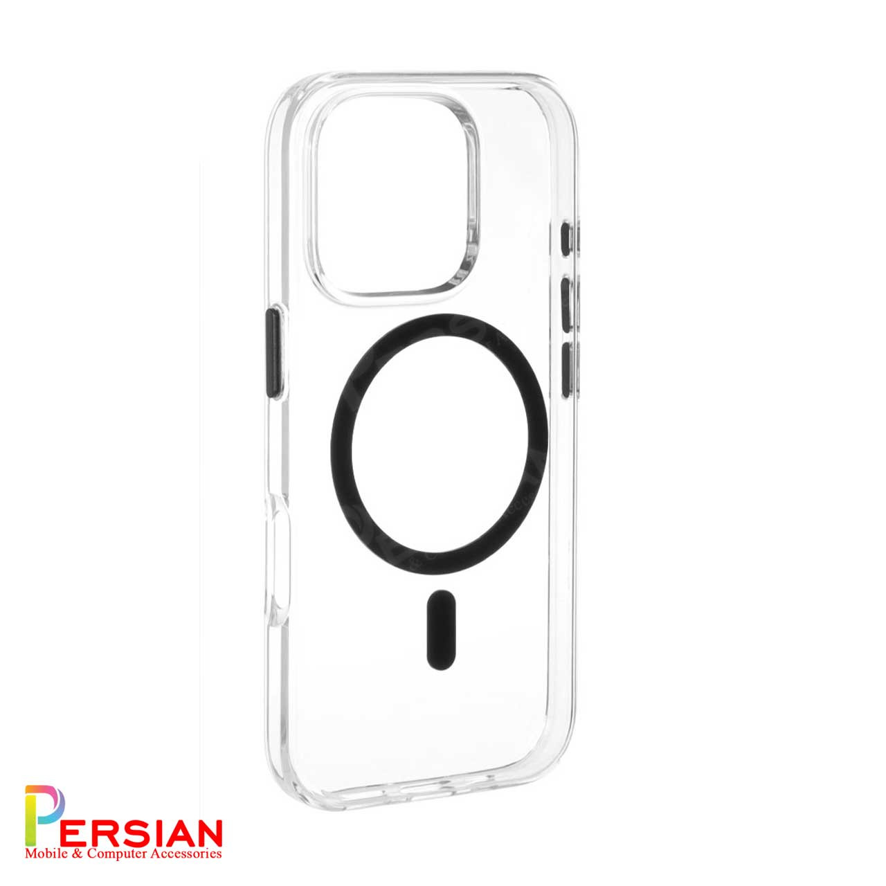 قاب گوشی آیفون 16 پرومکس تمام شفاف کریستالی با مگ سیف مدل آیرون مجیک Magic Mask Iron Magic iPhone 16 Pro Max