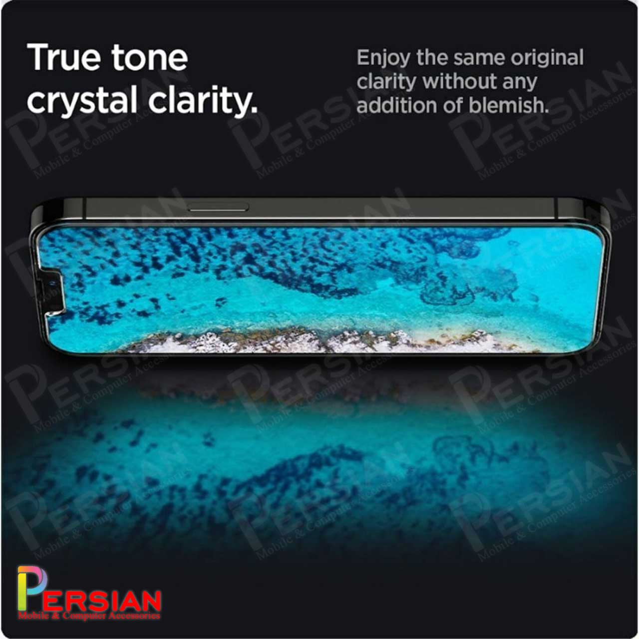 گلس Privacy آیفون 12 پرو برند Spigen مدل Spigen GLASS.TR iPhone 12 Pro Privacy SLIM HD